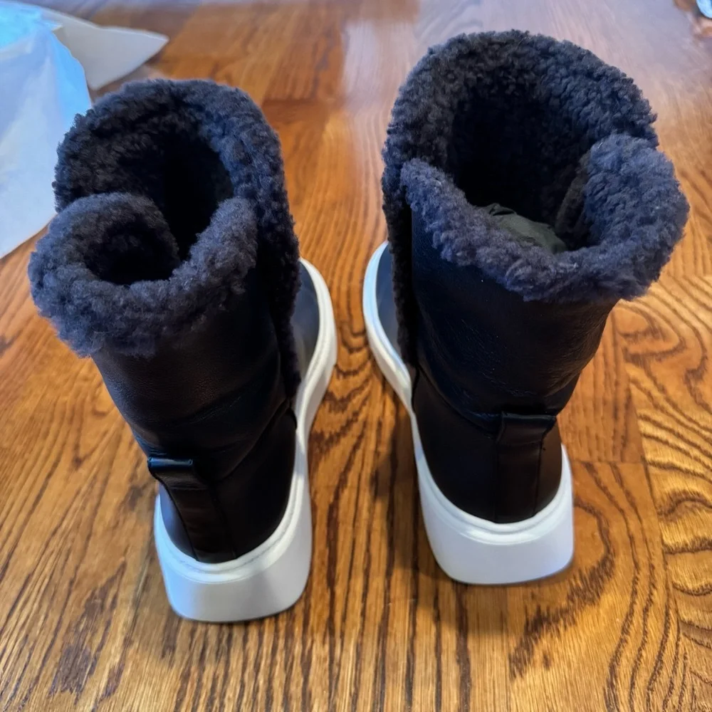 NWT M. GEMI Black Fredda Calf Leather Boots | Size 6.5
